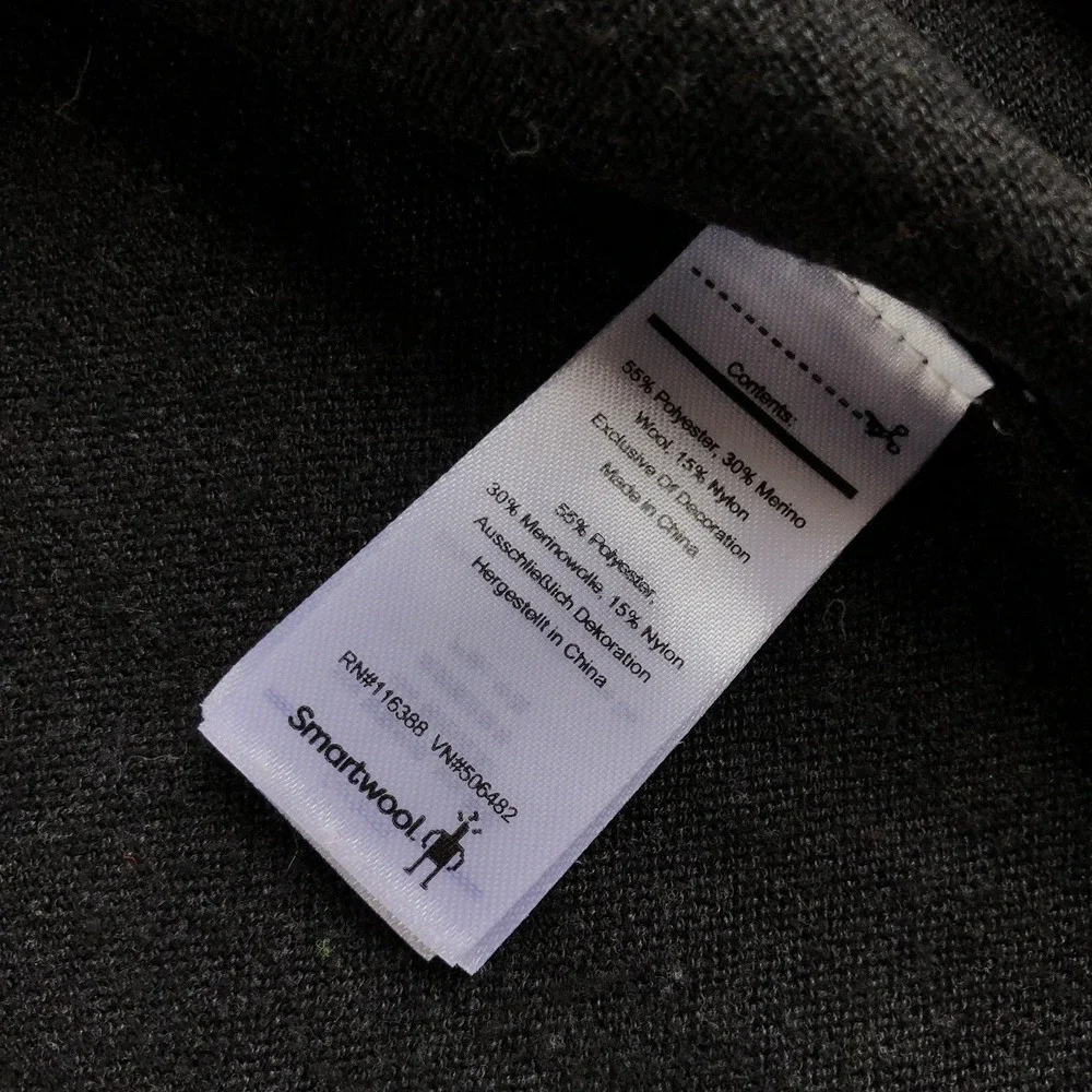 Smartwool Shadow Pine Colorblock Merino Wool Blend Sweater Womens Small Blk/Gray